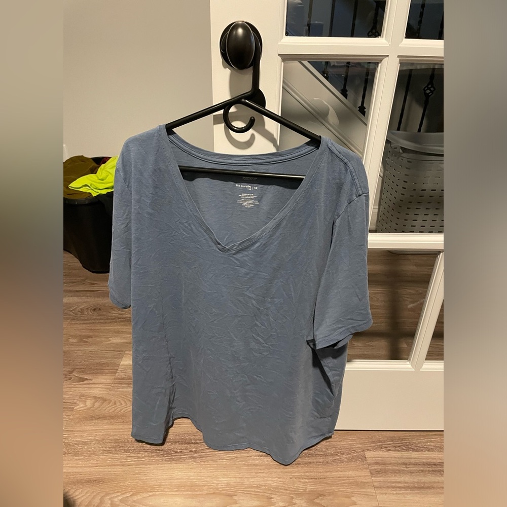 💜Sonoma everyday tee vneck 3x blue